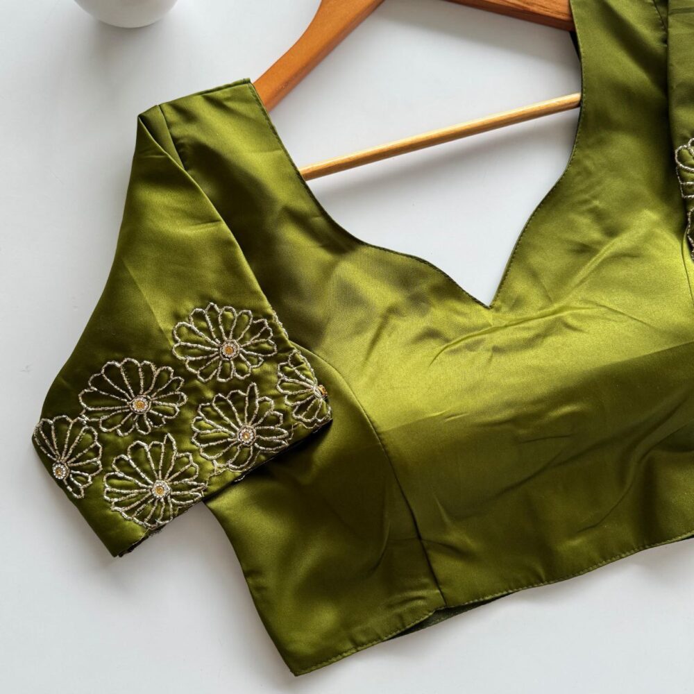 Silk Golden Hand Work All Over Blouse - Image 4