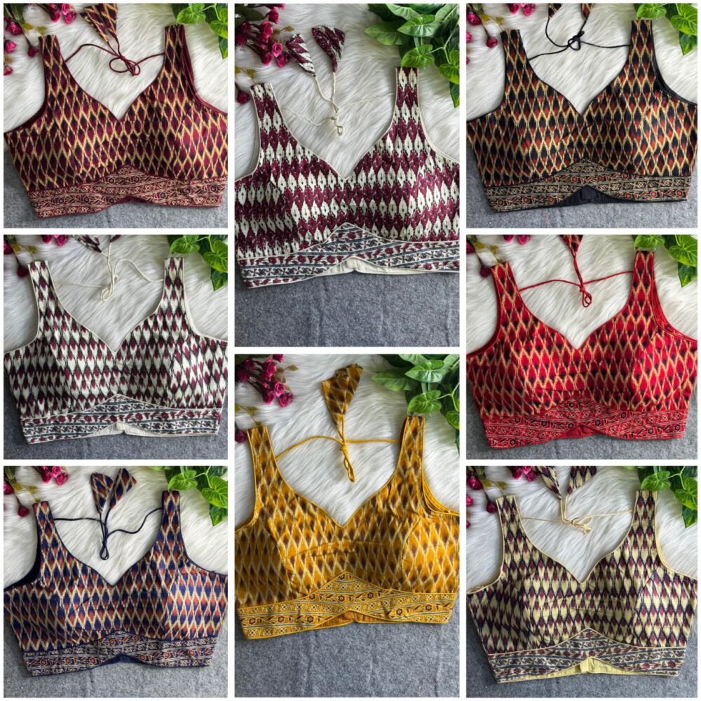 Ajrakh Printed Pure Cotton Blouses - Image 3