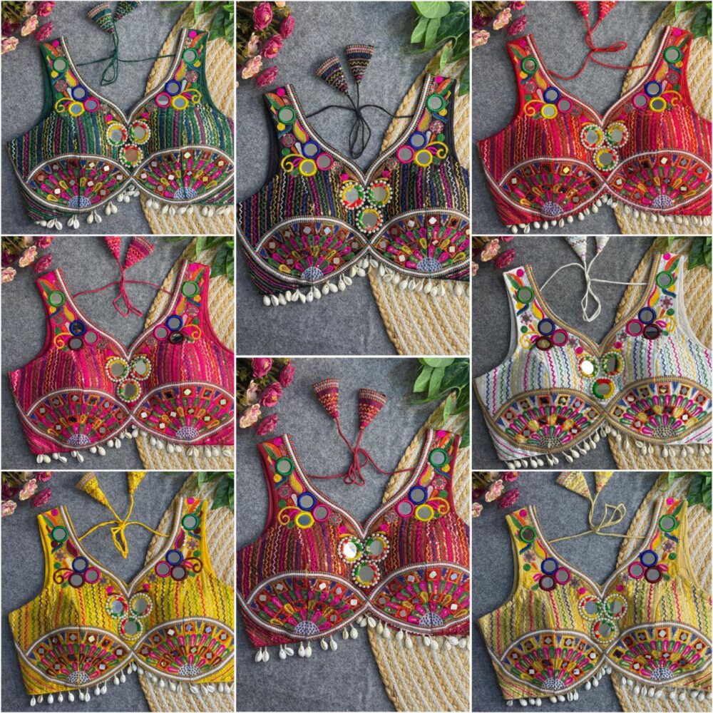 Heavy Italian Silk Traditional  Navratri Special Blouse - Image 3