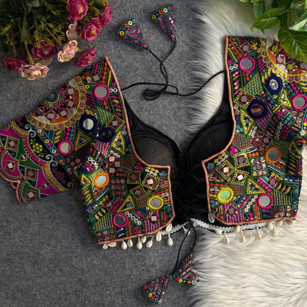 Heavy Italian Silk Stylish Navratri Special Blouse - Image 3