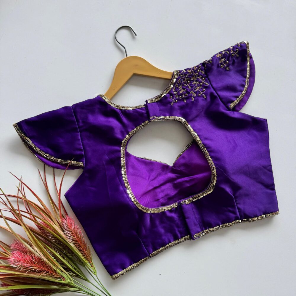 Silk Golden Handwork Festival Blouse - Image 3
