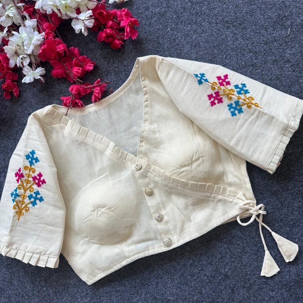 Elegant Khadi Cotton Blouse - Image 3