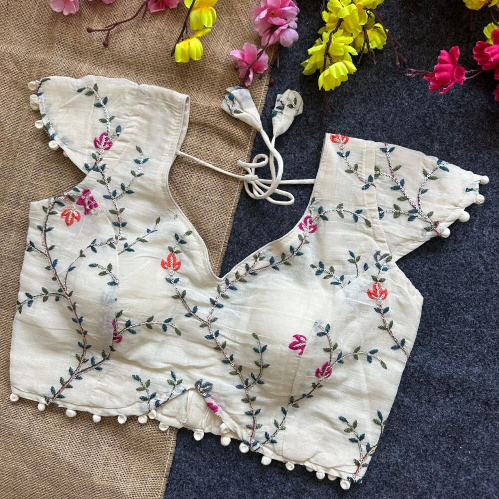 Khadi Cotton Embroidered New Style Blouse