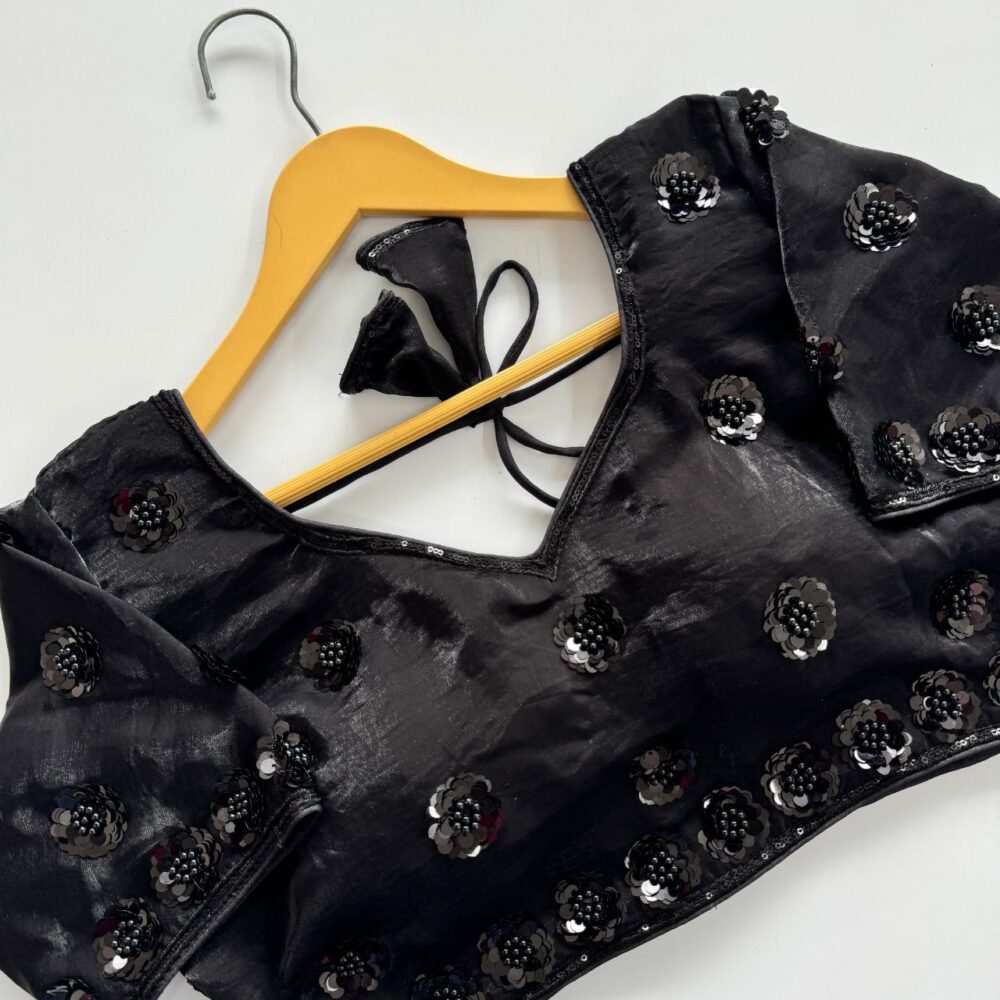 Space Silk Beautiful Hand Work All Over Desginer Blouse - Image 4