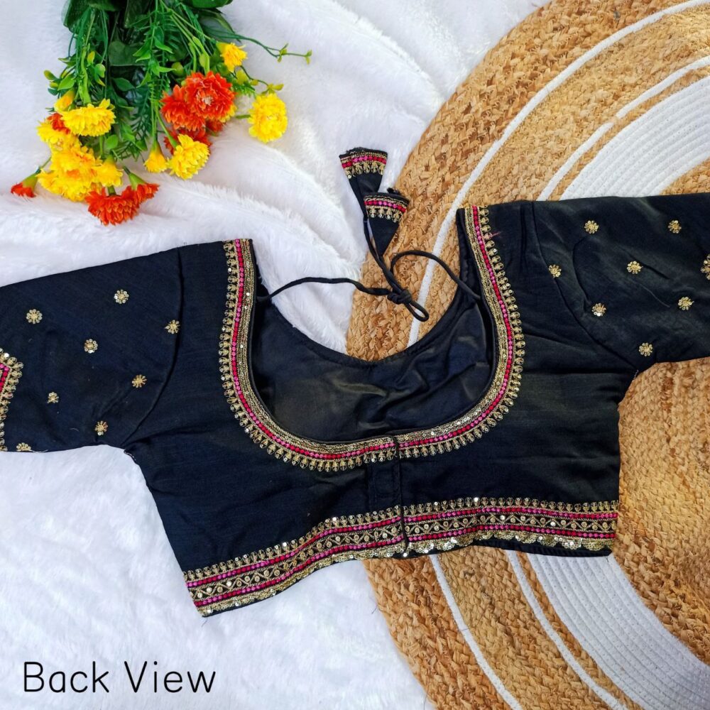 Vichitra Silk Exclusive Multicolor Embroidery Blouse - Image 2
