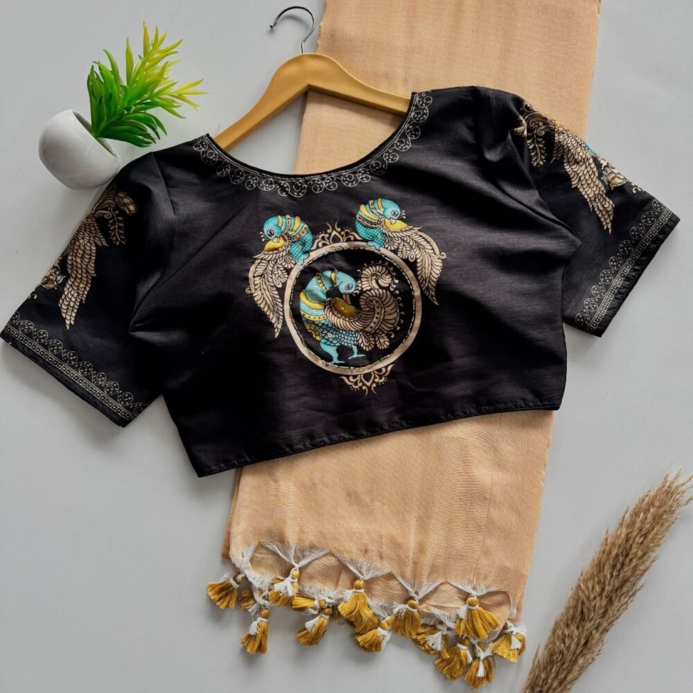 Soft Khaadi Cotton Saree with Handwork Blouse