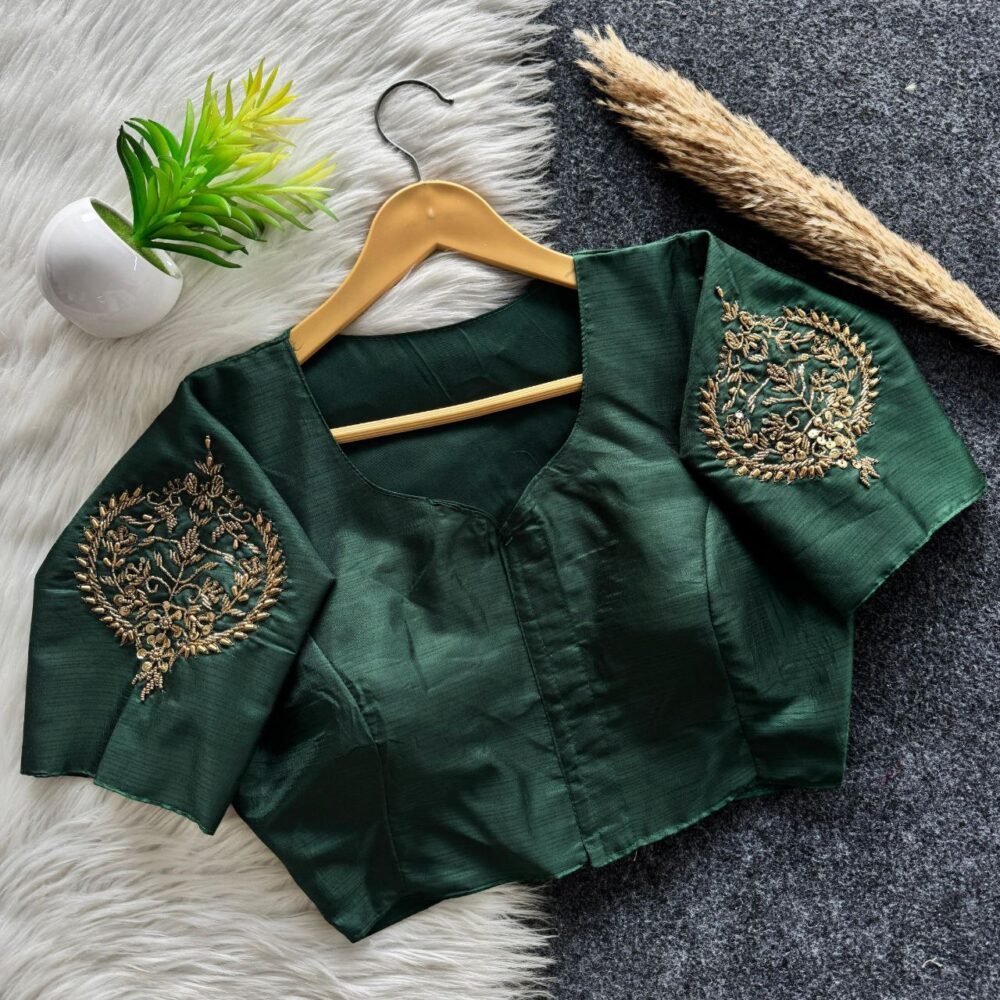 Silk Hand Work Bollywood Designer Blouse Collection - Image 2