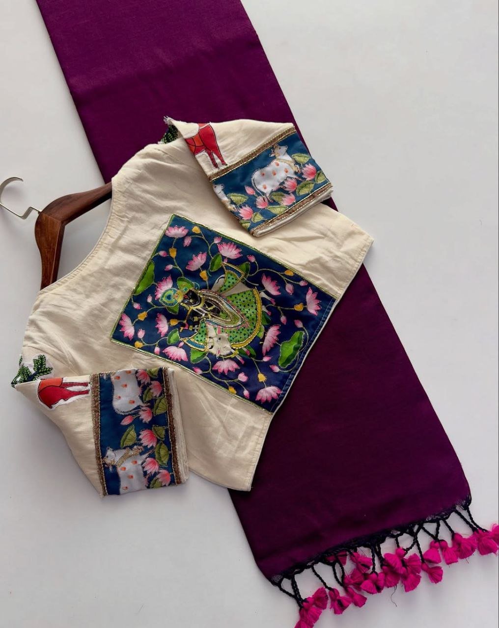 Khadi Cotton Saree With Desginer Blouse