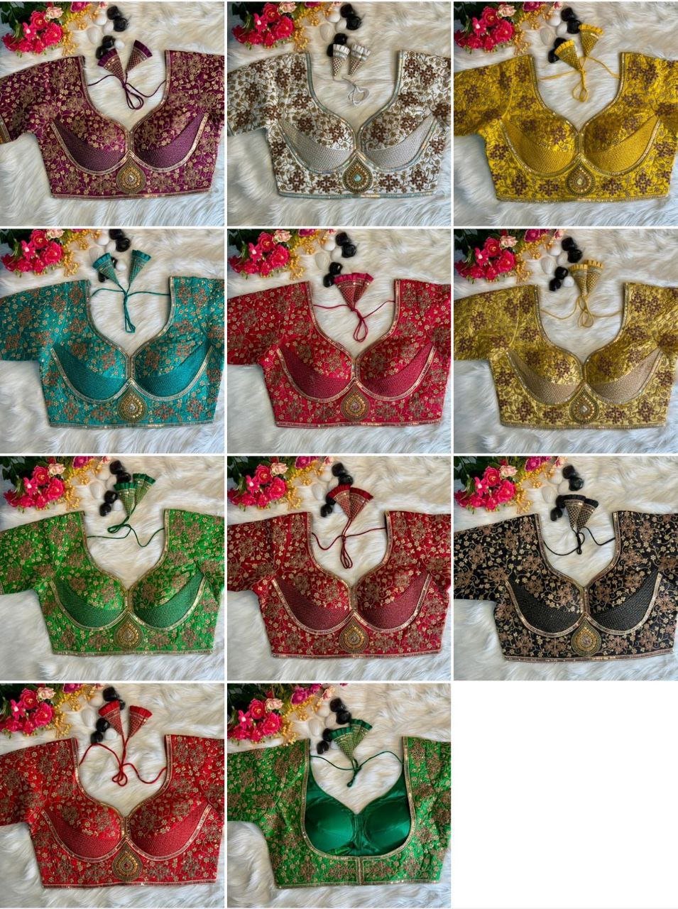 Heavy Pure Soft Silk Sabyasachi Style Bridal Blouse - Image 3