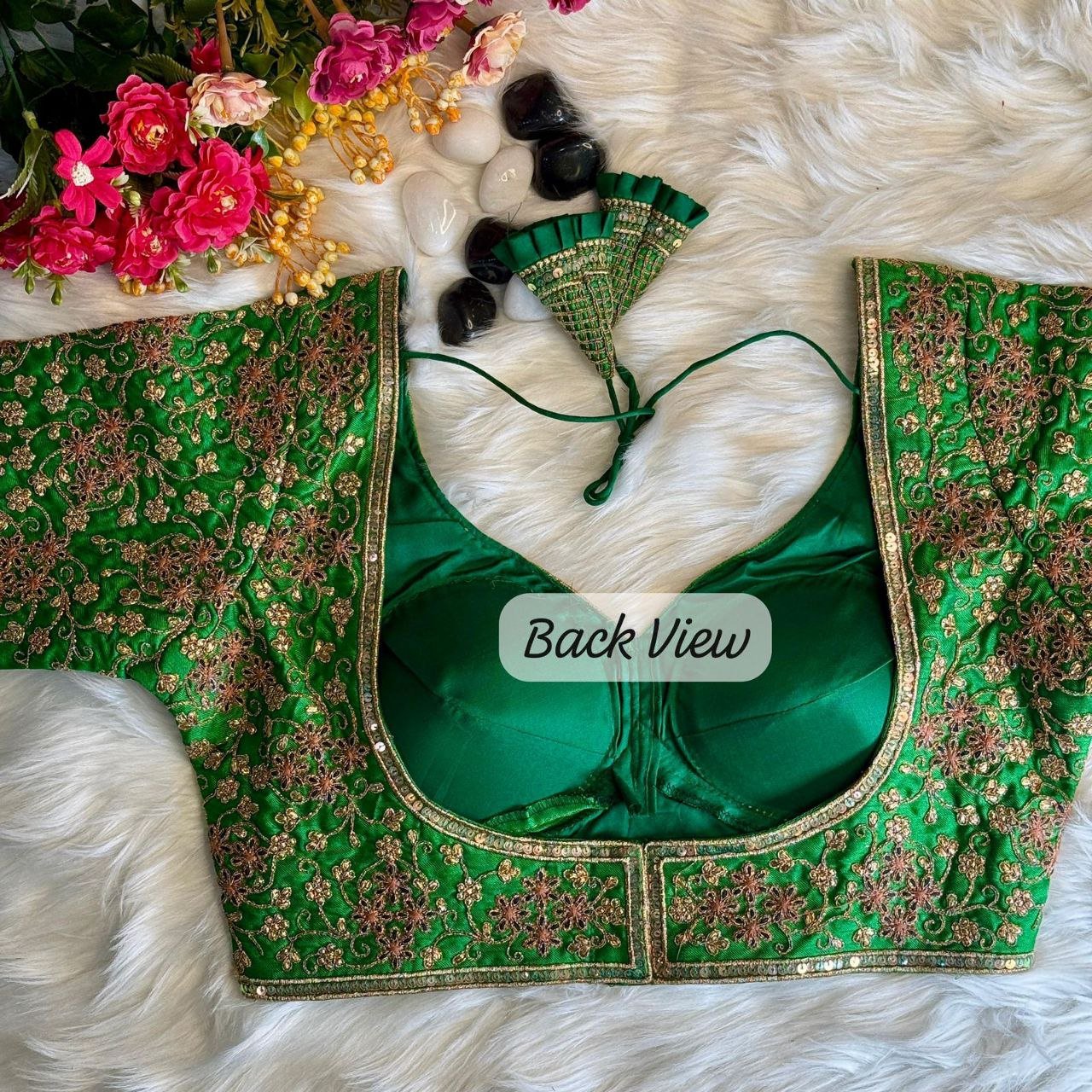 Heavy Pure Soft Silk Sabyasachi Style Bridal Blouse - Image 2