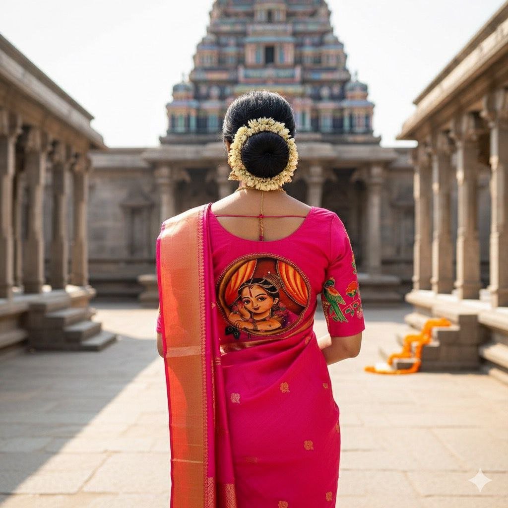 Elegant Silk With Handcrafted Design Blouse - Image 3