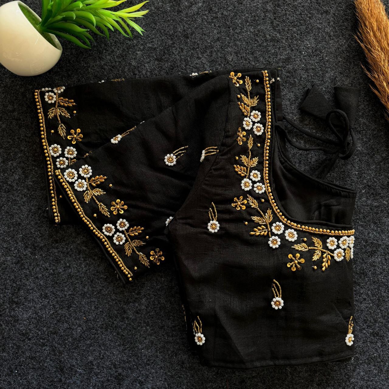 Silvi Silk Designer Handwork Blouse - Image 6