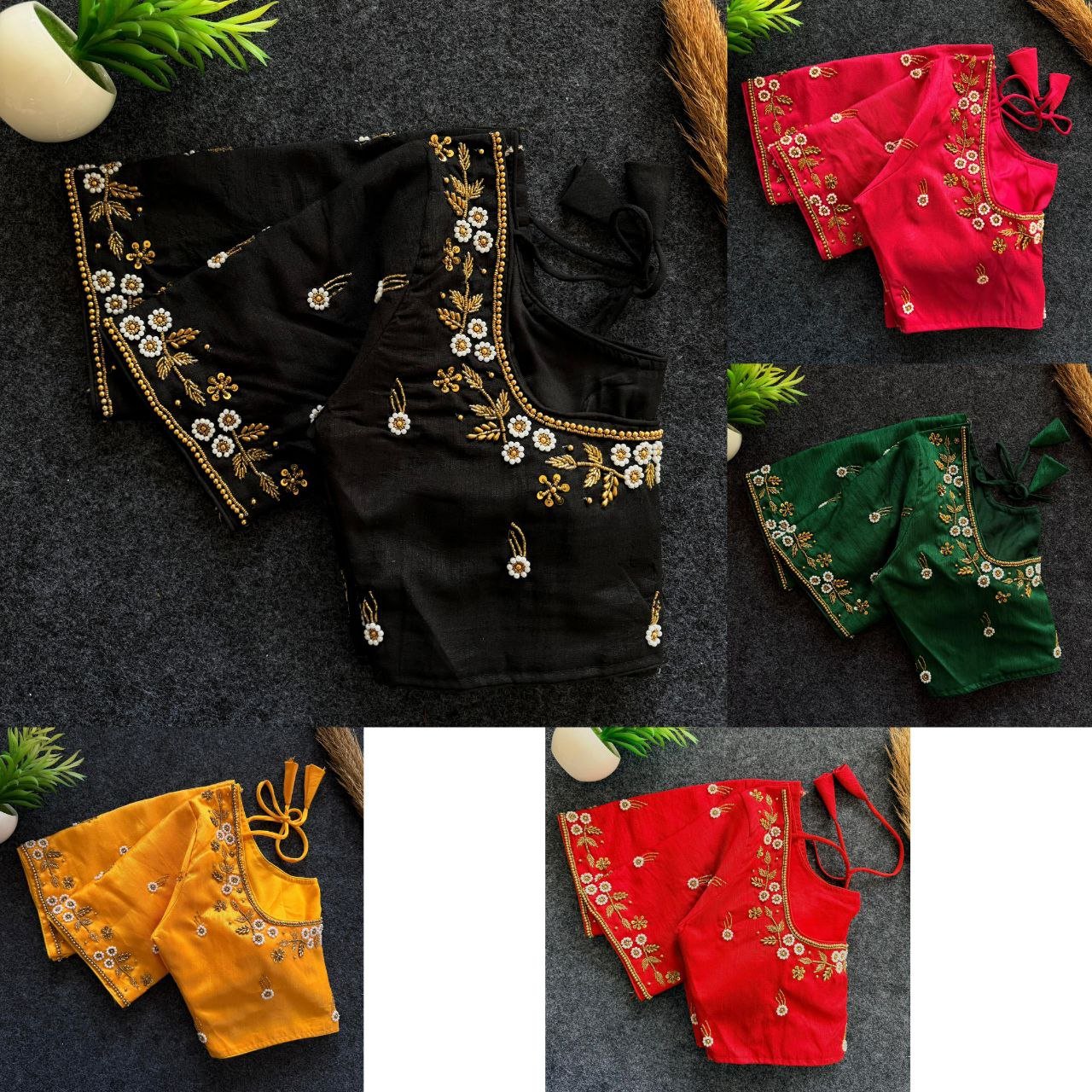 Silvi Silk Designer Handwork Blouse - Image 3