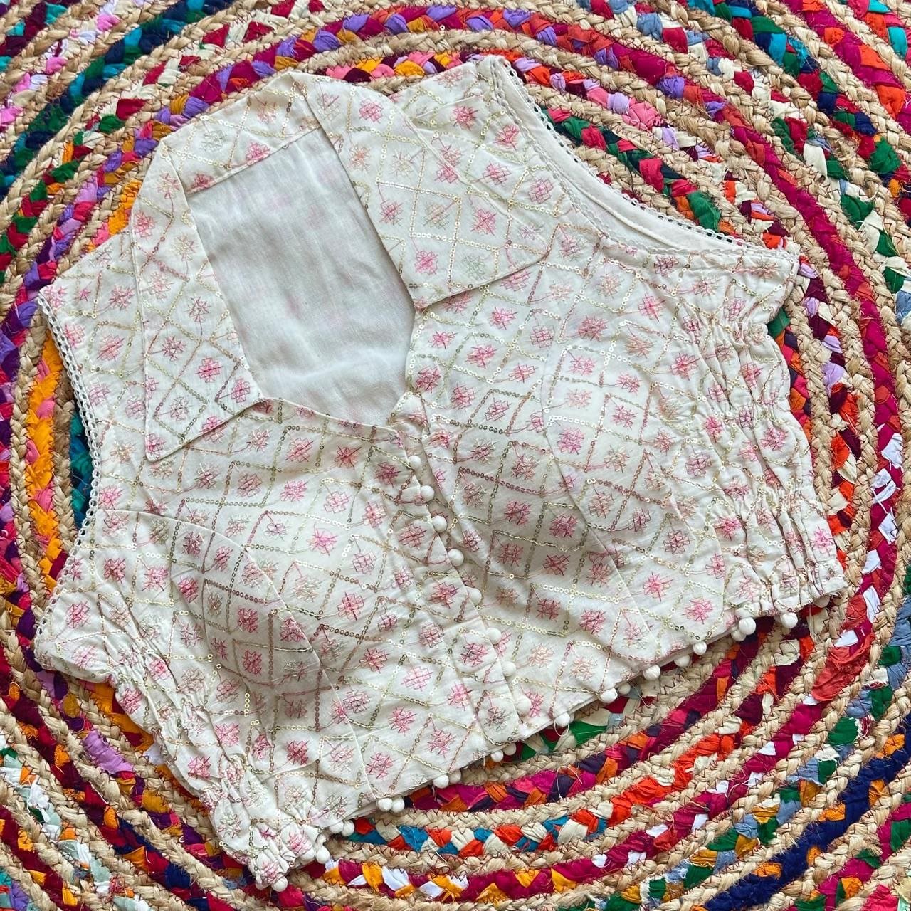 Stretchable Khadi Cotton Designer Blouse