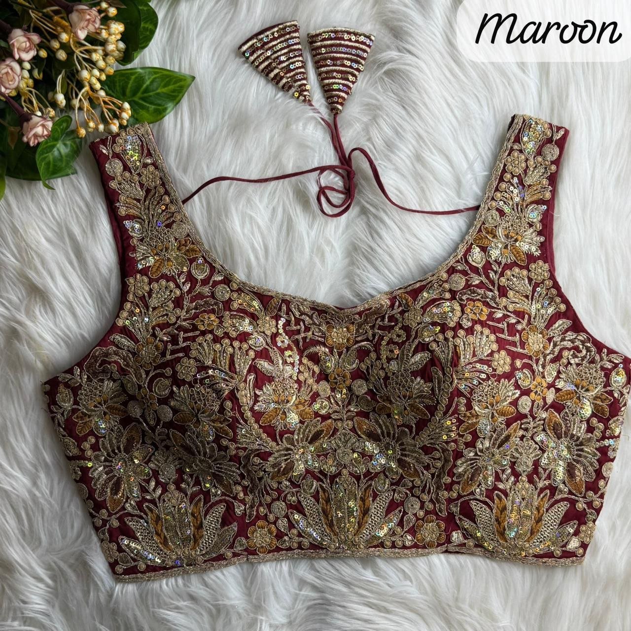 Heavy Pure Soft Roman Silk With Tricot Fuising Bridal Blouse