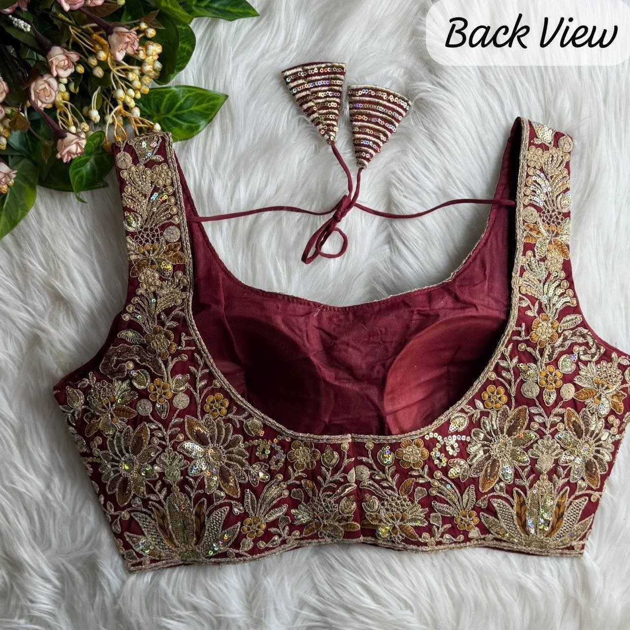 Heavy Pure Soft Roman Silk With Tricot Fuising Bridal Blouse - Image 4