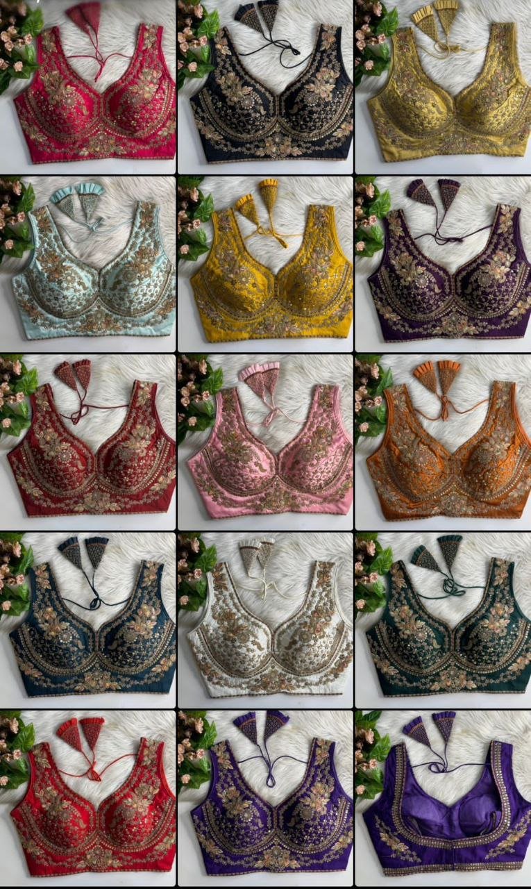 Heavy Pure Soft Roman Silk Sabyasachi Inspired Bridal Blouse - Image 3