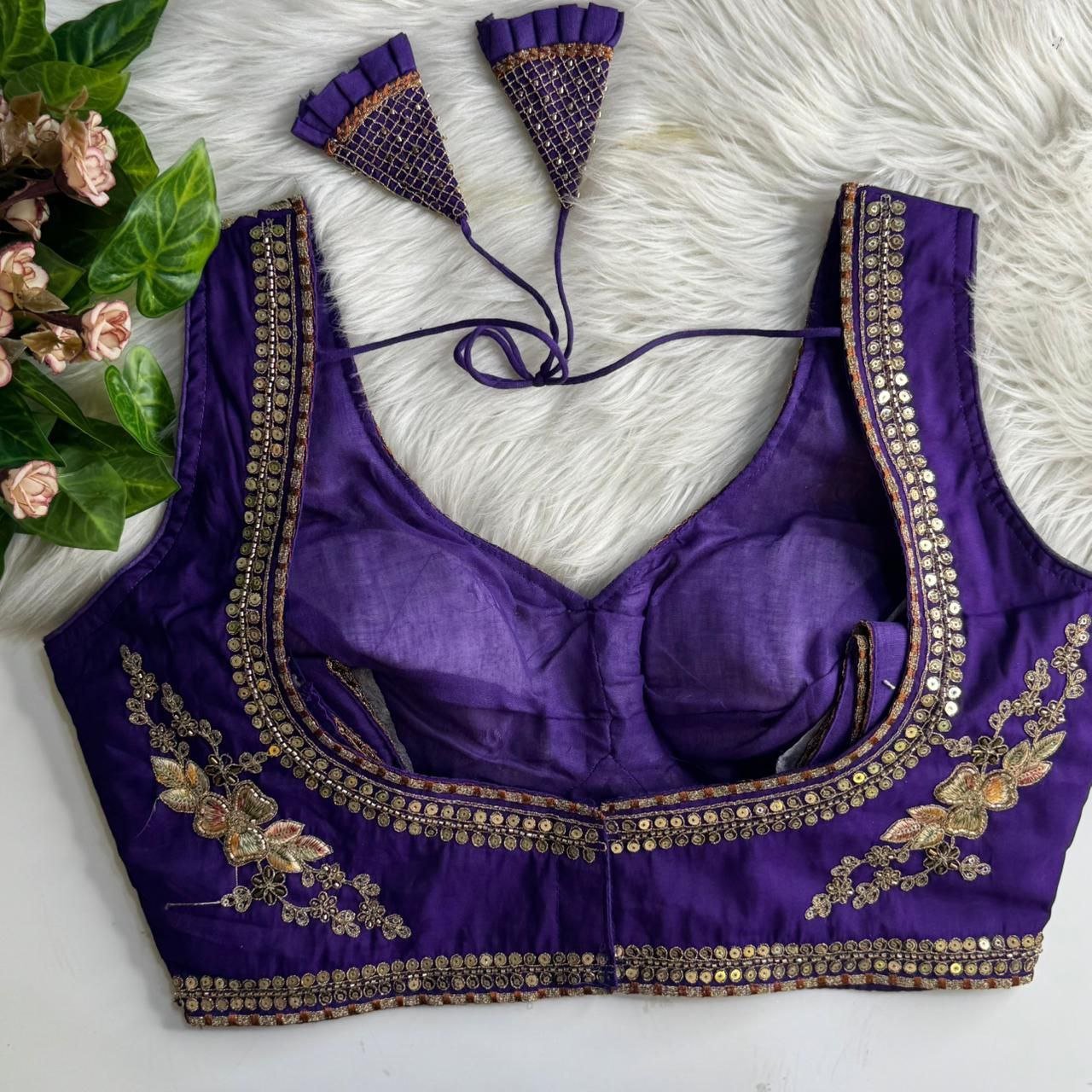 Heavy Pure Soft Roman Silk Sabyasachi Inspired Bridal Blouse - Image 2