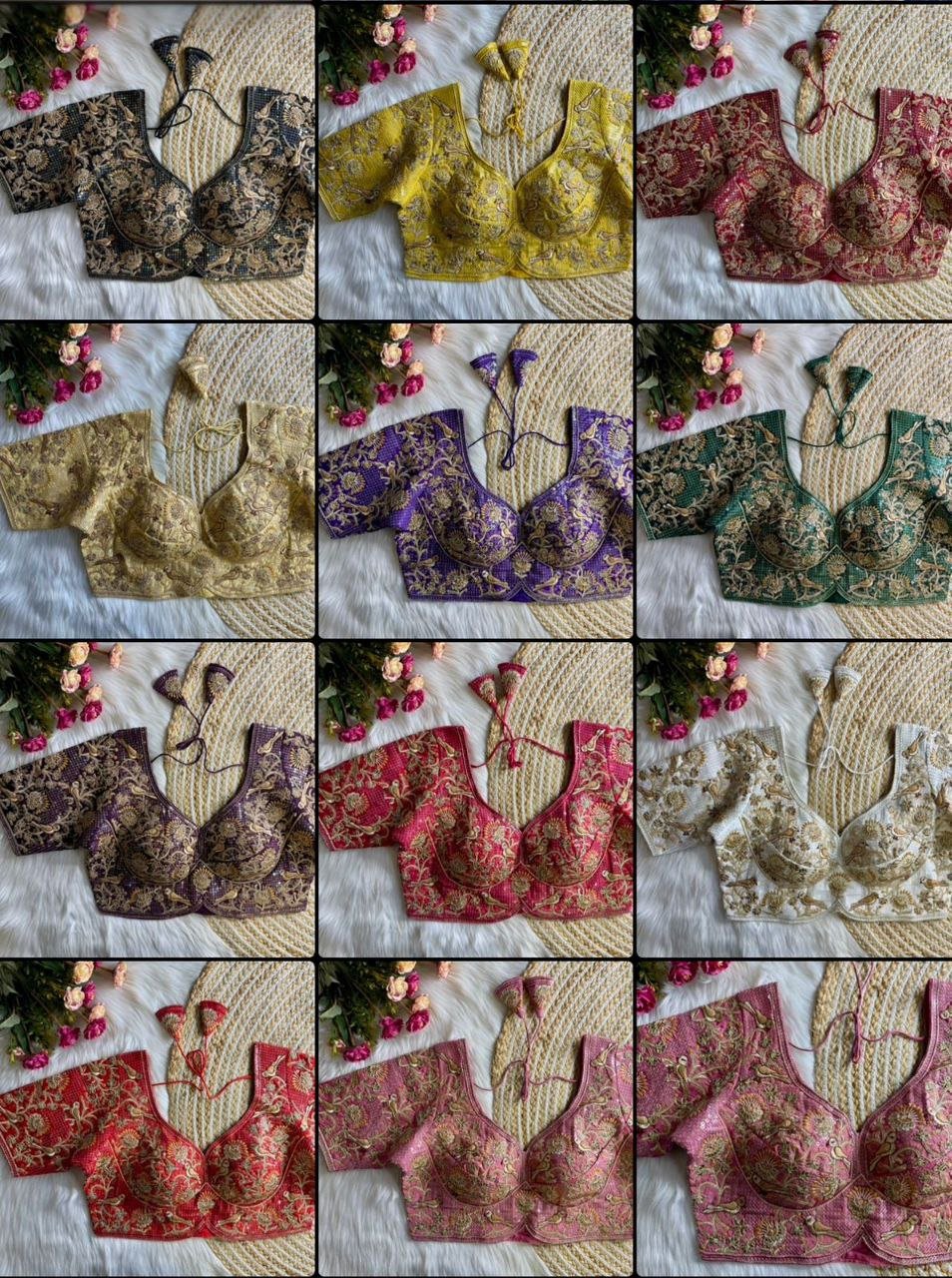 Heavy Pure Soft Roman Silk Sabyasachi Inspired Bridal Blouse - Image 5