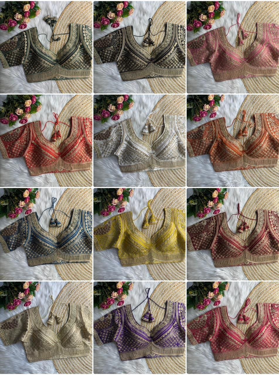 Heavy Pure Soft Roman Silk Sabyasachi Inspired Bridal Blouse - Image 4