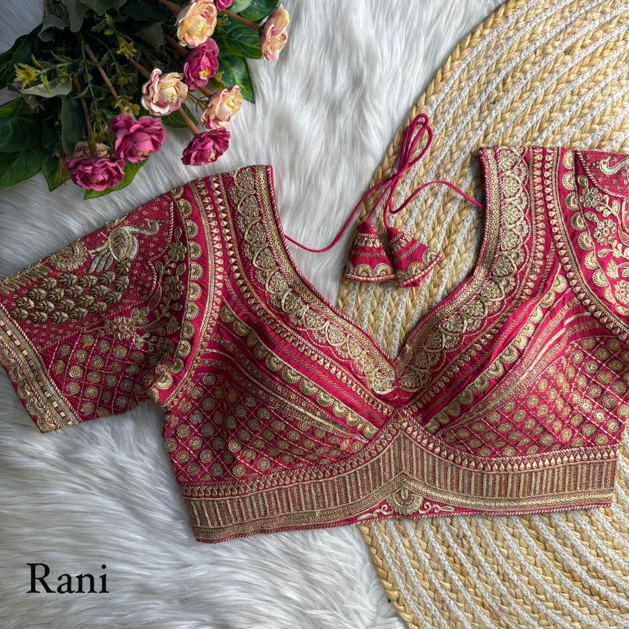 Heavy Pure Soft Roman Silk Sabyasachi Inspired Bridal Blouse