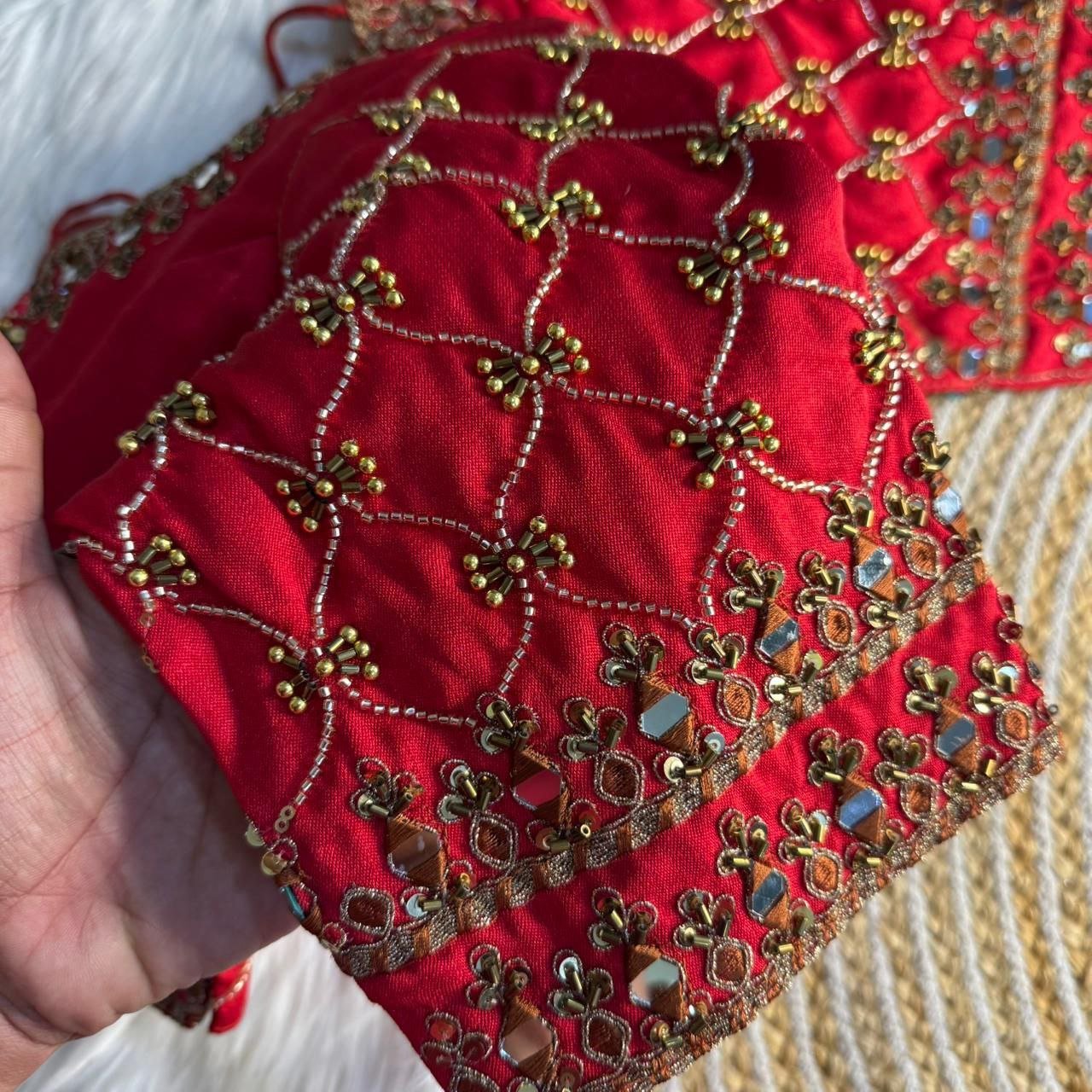 Heavy Pure Soft Roman Silk Sabyasachi Inspired Heavy Bridal Blouse - Image 4