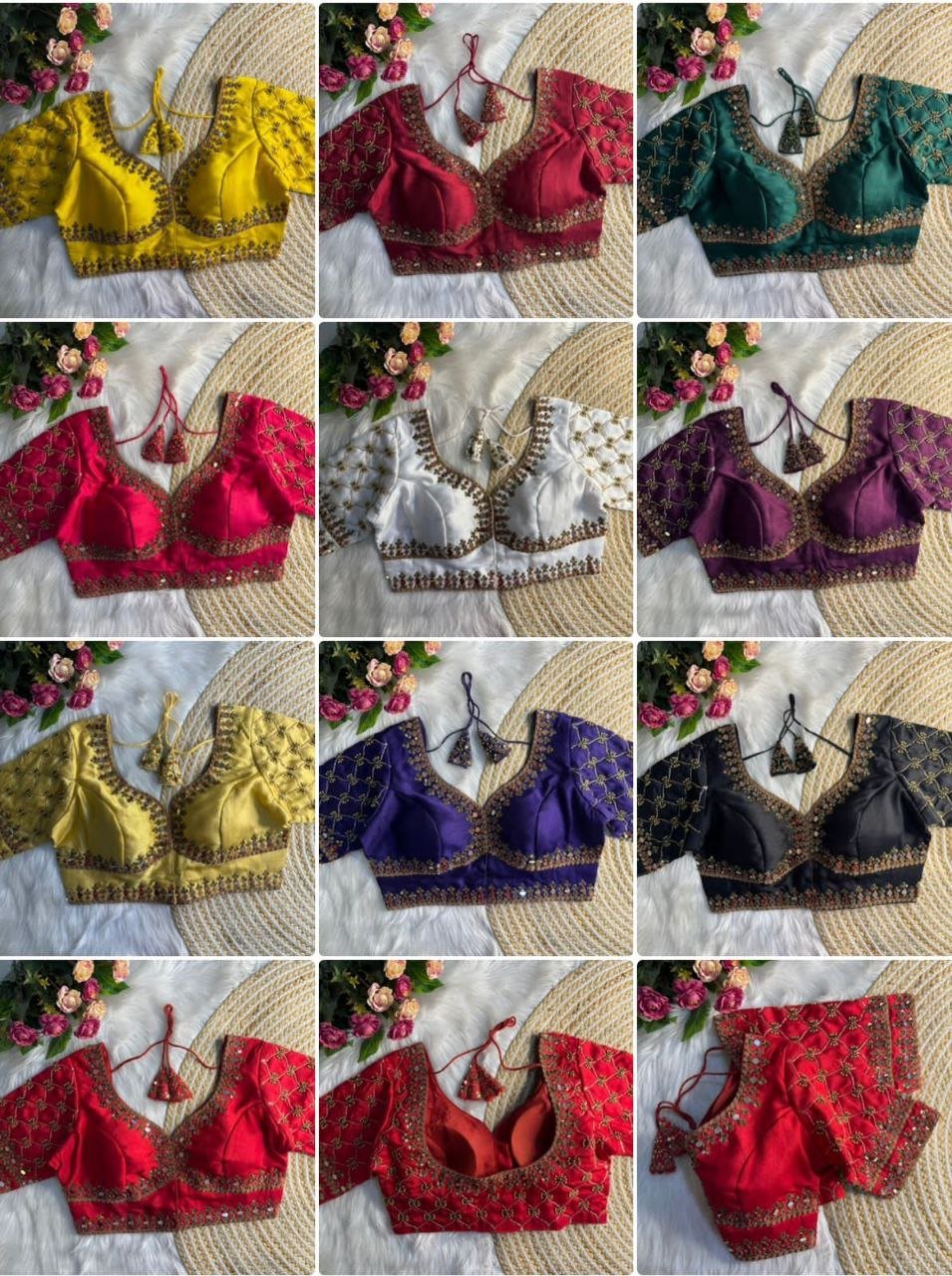 Heavy Pure Soft Roman Silk Sabyasachi Inspired Heavy Bridal Blouse - Image 5