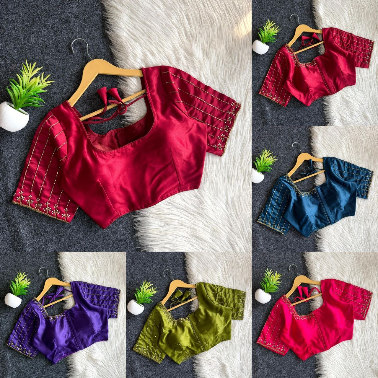 Mintori Silk Bollywood Handwork Blouse - Image 5