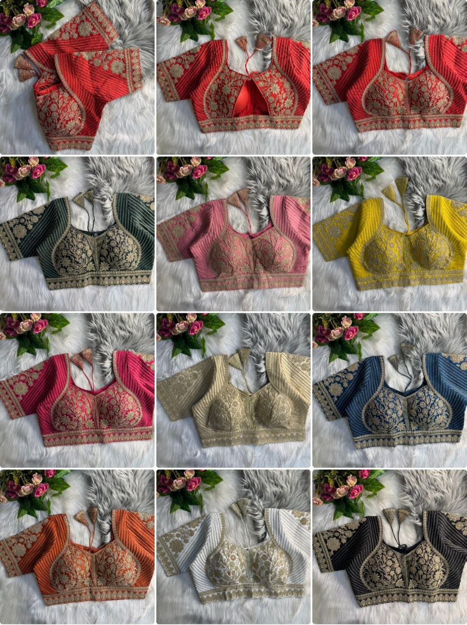 Pure Italian Silk Heavy Bridal Madubala Style Blouse - Image 4