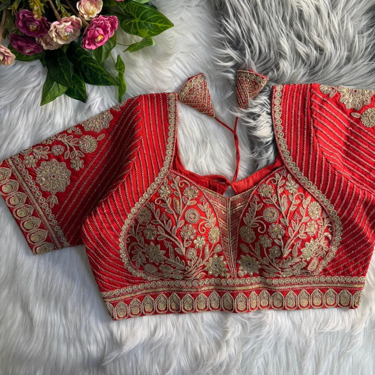 Pure Italian Silk Heavy Bridal Madubala Style Blouse