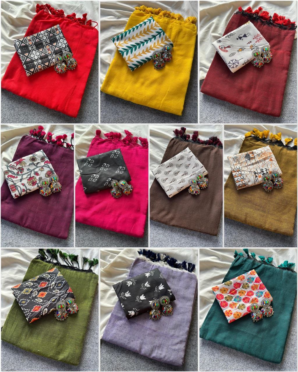 Elegant Khadi Cotton Saree With Unstitched Blouse - Image 2