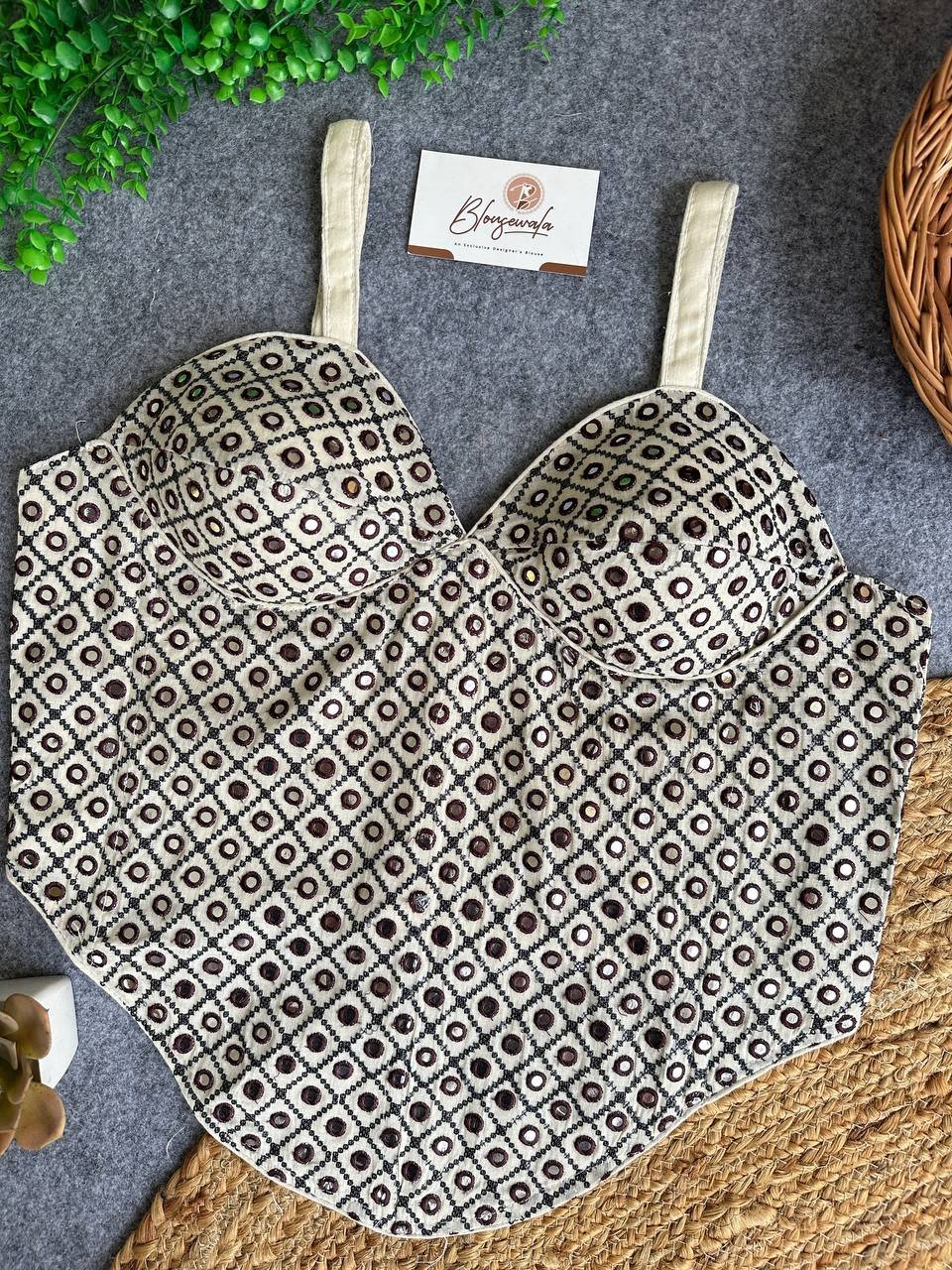 Navratri Special Khadi Cotton Corset Luxurious Blouse - Image 2