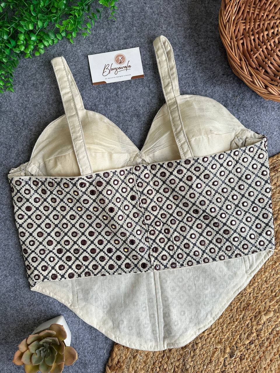 Navratri Special Khadi Cotton Corset Luxurious Blouse - Image 4