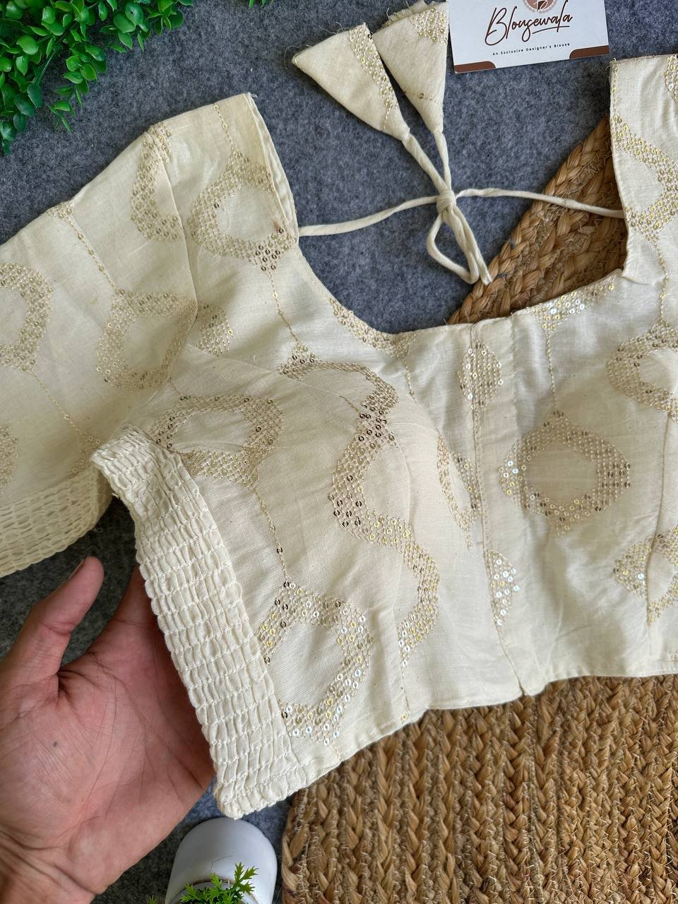 Khadi Cotton Designer Blouse - Image 3