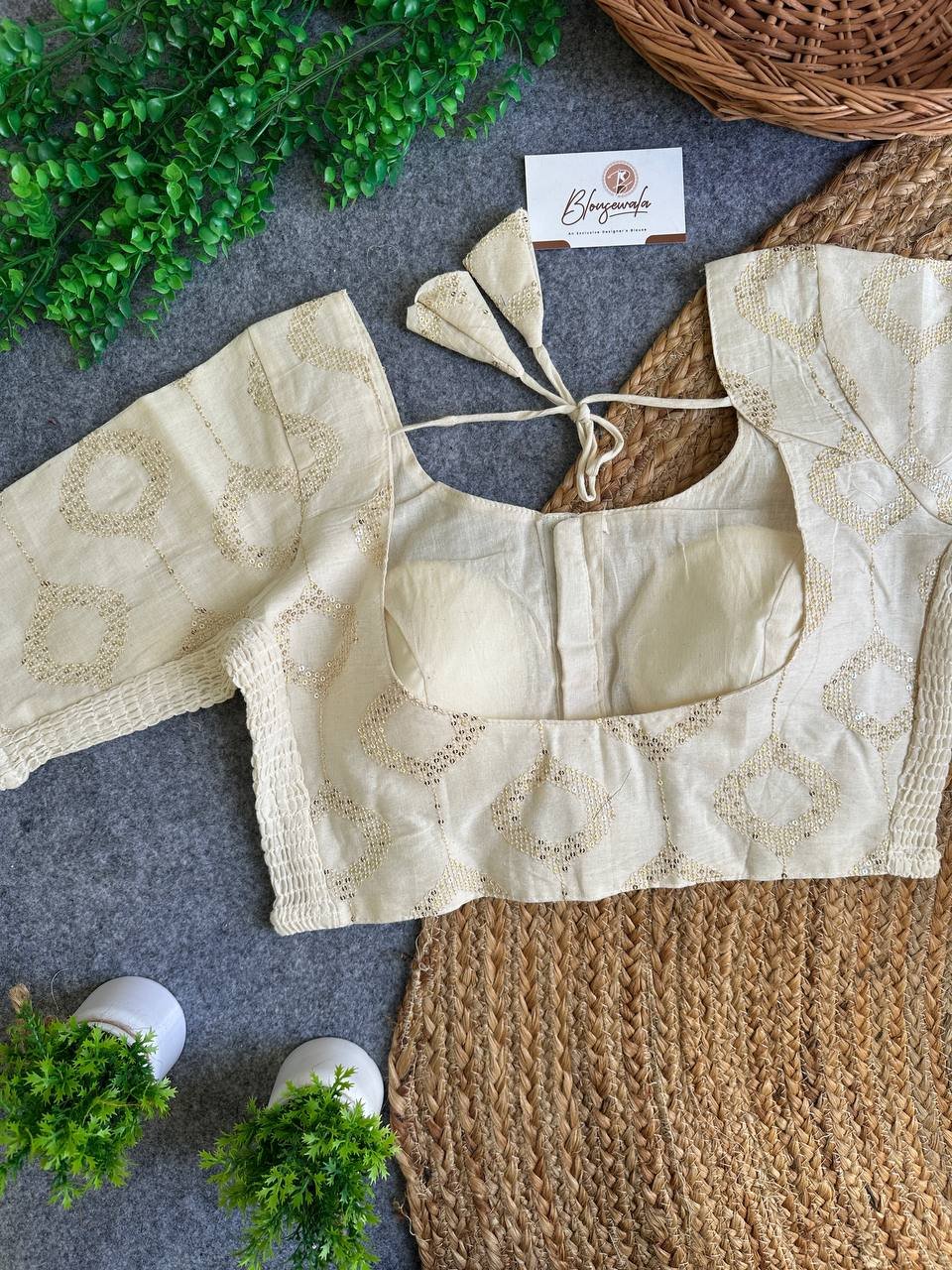 Khadi Cotton Designer Blouse - Image 2