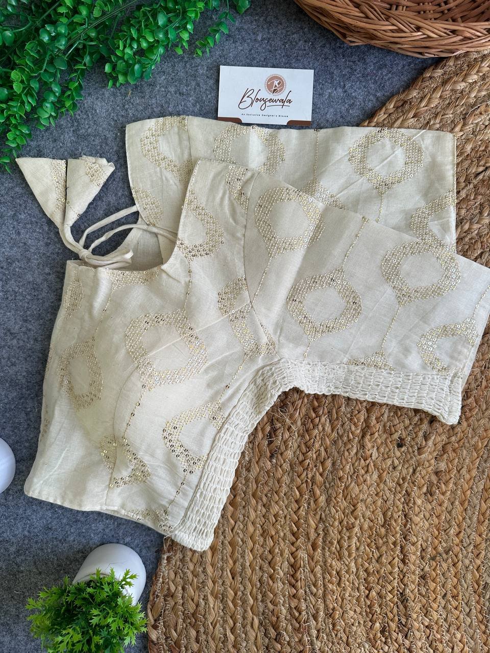 Khadi Cotton Designer Blouse - Image 4