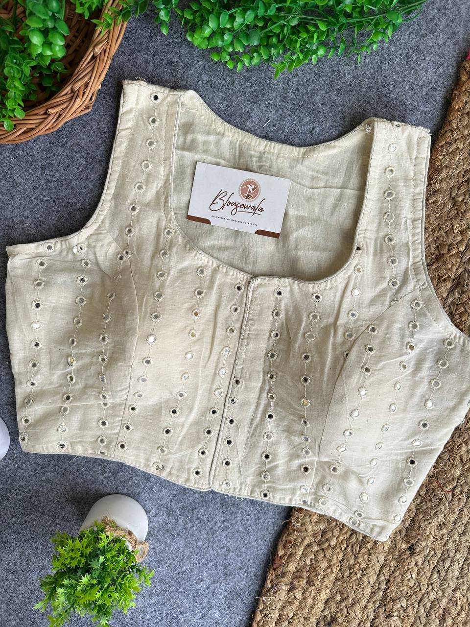 Pure Khadi Cotton Designer Premium Blouse - Image 2