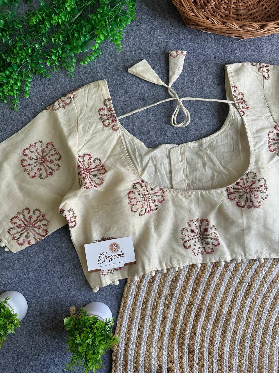Big Size Khadi Cotton Blouse - Image 2