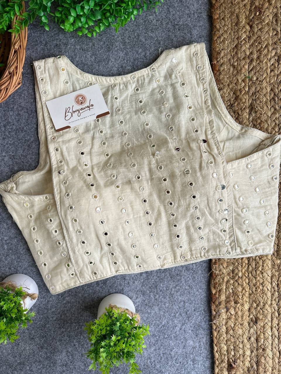 Pure Khadi Cotton Designer Premium Blouse - Image 3