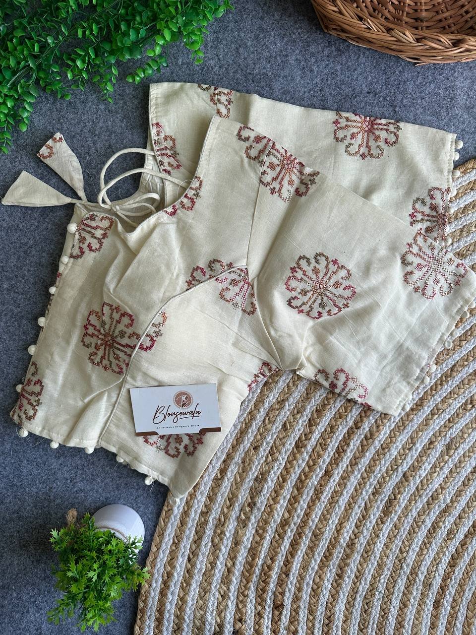 Big Size Khadi Cotton Blouse - Image 3